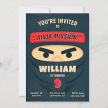 Convite de Aniversário Ninja Warrior