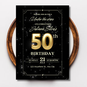 Convite de Aniversário Noite Estrelada, 50º Aniver