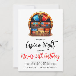 Convite de aniversário Noturno do Casino de Las Ve