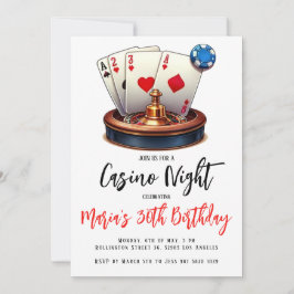 Convite de aniversário Noturno do Casino de Las Ve