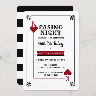 Convite de aniversário Noturno Moderno do Casino