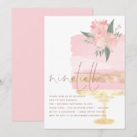 Convite de aniversário Nove-Dentes de Bolo Rosa