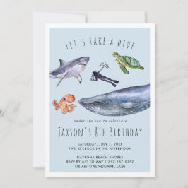 Convite de Aniversário | Oceano Aquarela