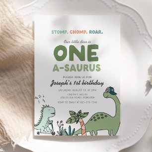 Convite de Aniversário One-a-saurus