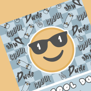 Convite de Aniversário One Cool Dude Retro Azul