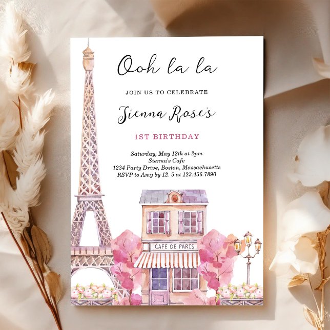 Convite de Aniversário Ooh la la Paris (Criador carregado)