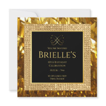 Convite de Aniversário Opulence Minivites Dourado