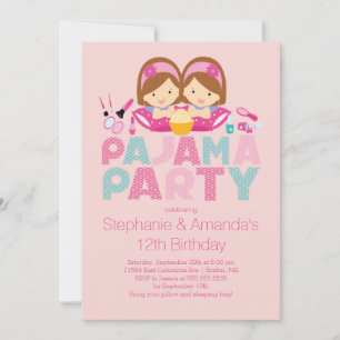 Convite de aniversário Pajama de Adolescente GIGI