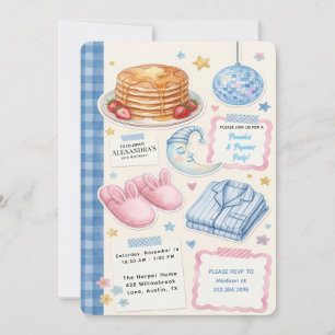 Convite de Aniversário Panquecas e Pijamas