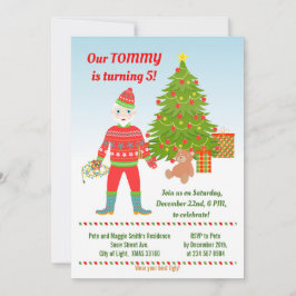 Convite de aniversário papai noel de Sweater Feio