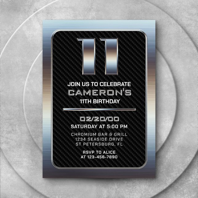 Convite de Aniversário para 11 de Menino (Criador carregado)