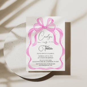Convite de Aniversário para 13 de Coquette Rosa