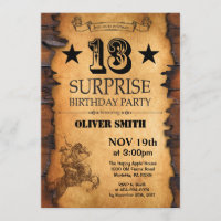 Convite de Aniversário para 13 de Surpresa Ocident