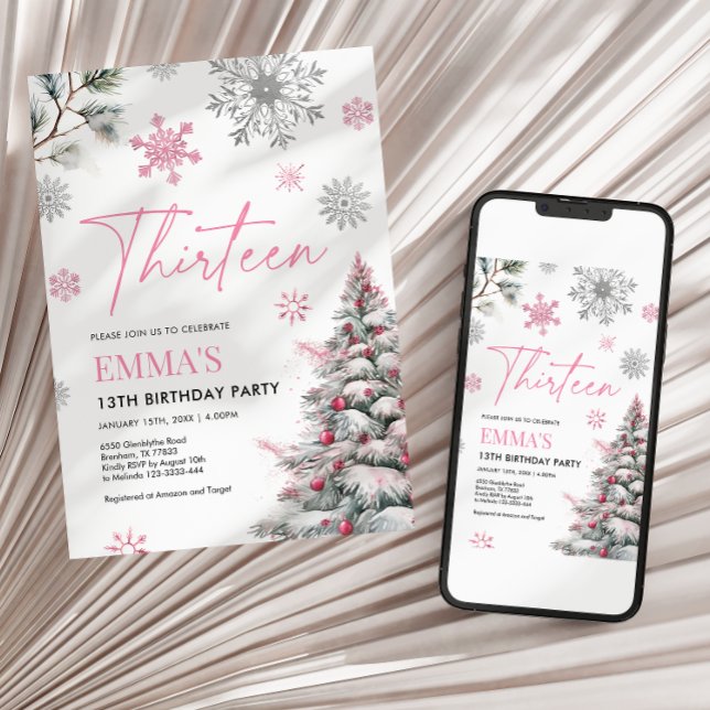 Convite de Aniversário para 13, Treze, Rosa de Ani (Criador carregado)