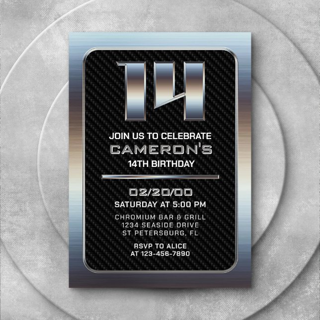 Convite de Aniversário para 14 de Menino (Criador carregado)