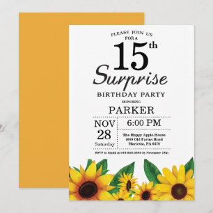 Convite de Aniversário para 15 de Surpresa de Gira