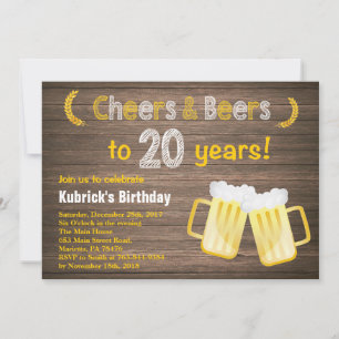 Convite de Aniversário para 20 de Saúde e Cervej