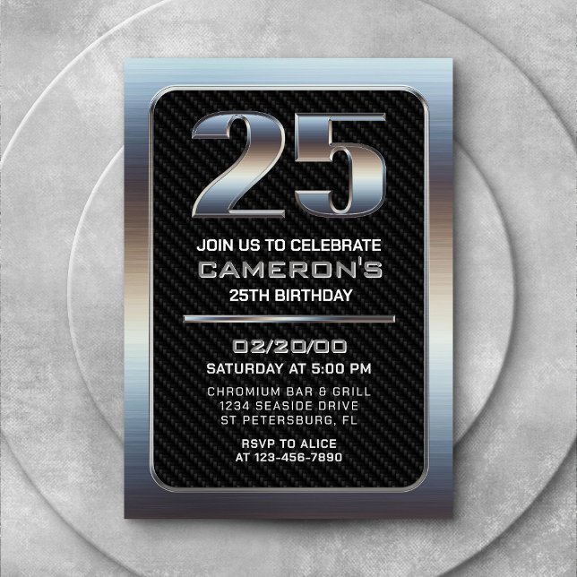 Convite de Aniversário para 25 de Homens (Criador carregado)