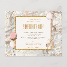 Convite de Aniversário para 40 Festas de Glitter O