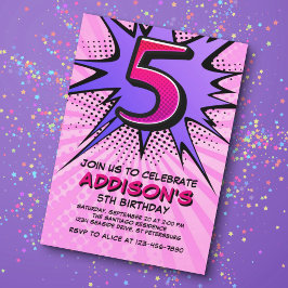 Convite de Aniversário para 5 de Super-Herói