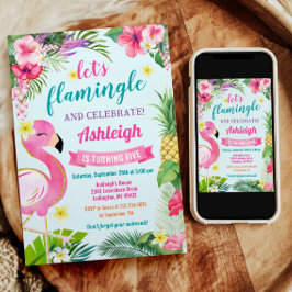 Convite de aniversário para 5 de Verão tropical