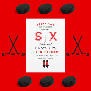 Convite de Aniversário para 6 de Hóquei Icy