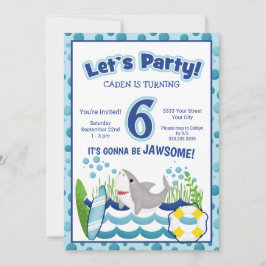 Convite de Aniversário para 6 de Tubarão de Praia