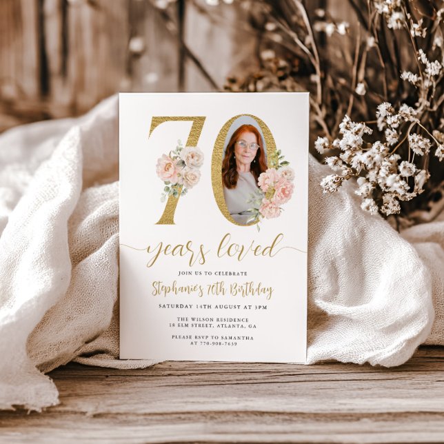 Convite de Aniversário para 70 de Fotografia Flora (Criador carregado)