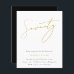 Convite de Aniversário para 70 de Orçamento de Scr<br><div class="desc">70 de Orçamento de Script Preto e Dourado Convite Aniversário Ver itens correspondentes na Loja de Niche e Nest</div>