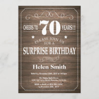 Convite de Aniversário para 70 de Surpresa Russa