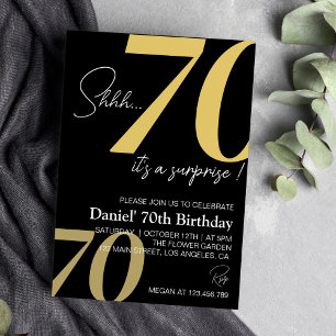 Convite de Aniversário para 70 minimalista moderno