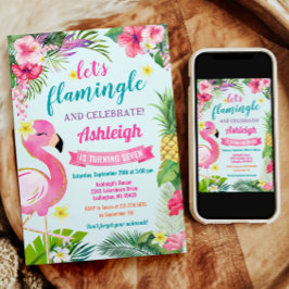 Convite de aniversário para 7 de Verão tropical