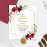 Convite de Aniversário para 80 de Blush e Borgonha<br><div class="desc">*** Insira o H035 na pesquisa da loja para encontrar todos os itens correspondentes *** Ou visite nossa Coleção de Rosa Blush Pink e Burgundy. *** Este design de alta qualidade é fácil de personalizar para corresponder às suas cores, estilos e temas de aniversário. Para mais personalização, clique no link...</div>