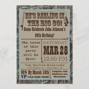 Convite de Aniversário para 80 de Pesca com Camo