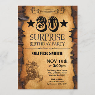 Convite de Aniversário para 80 de Surpresa Ocident