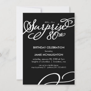 Convite de Aniversário para 80 de Surpresa Simples