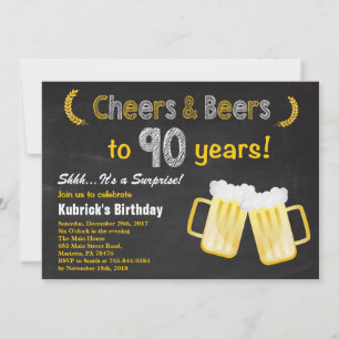 Convite de Aniversário para 90 de Saúde e Cervej