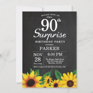 Convite de Aniversário para 90 de Surpresa de Gira