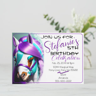 Convite de Aniversário para 9, Cute 3D Spirit Pony