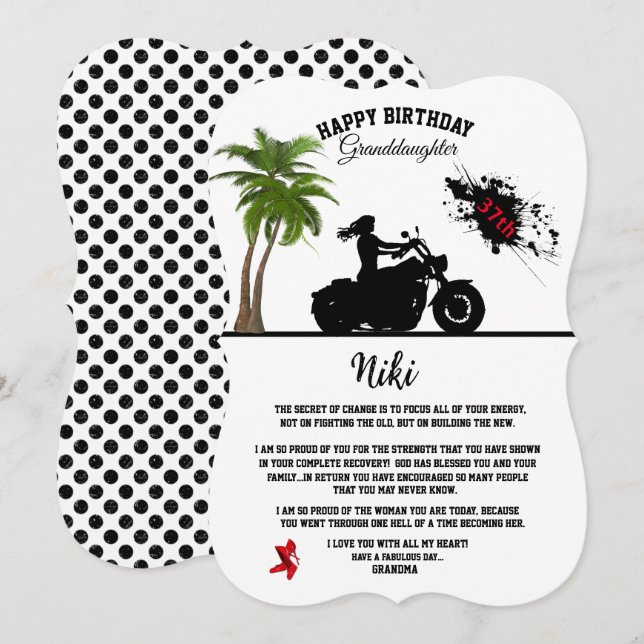 Convite de Aniversário para a Avô Adulta (Frente/Verso)