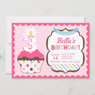 Convite de Aniversário para a Menina da Idade do c
