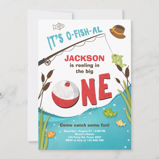 Convite de Aniversário para a Pesca de o-fish-al (Frente)