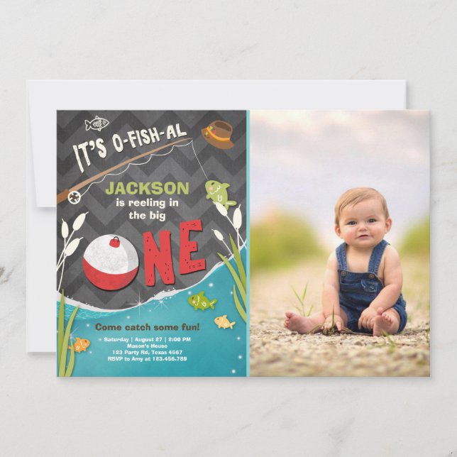 Convite de Aniversário para a Pesca de o-fish-al (Frente)
