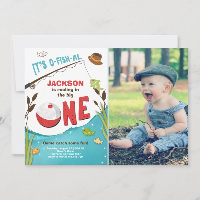 Convite de Aniversário para a Pesca de o-fish-al (Frente)