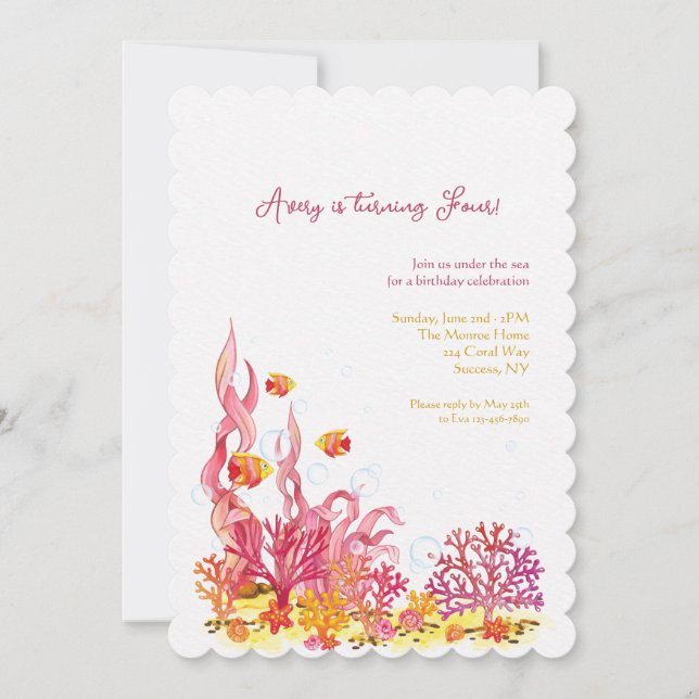 Convite de Aniversário para a Vida Marítima (Frente)