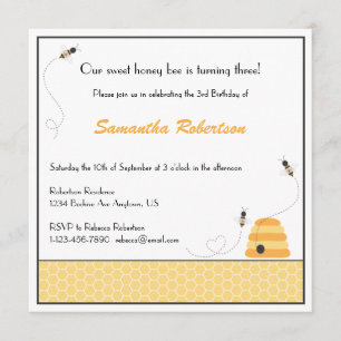 Convite de Aniversário para Abelhas