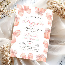 Convite de Aniversário para Abóbora Rosa Arco Pequ