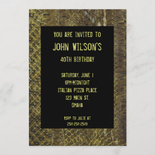 Convite de Aniversário para Adultos de Snakeskin 