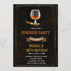 Convite de aniversário para adultos de vinho e cha