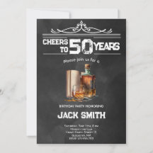 Convite de aniversário para adultos Whiskey